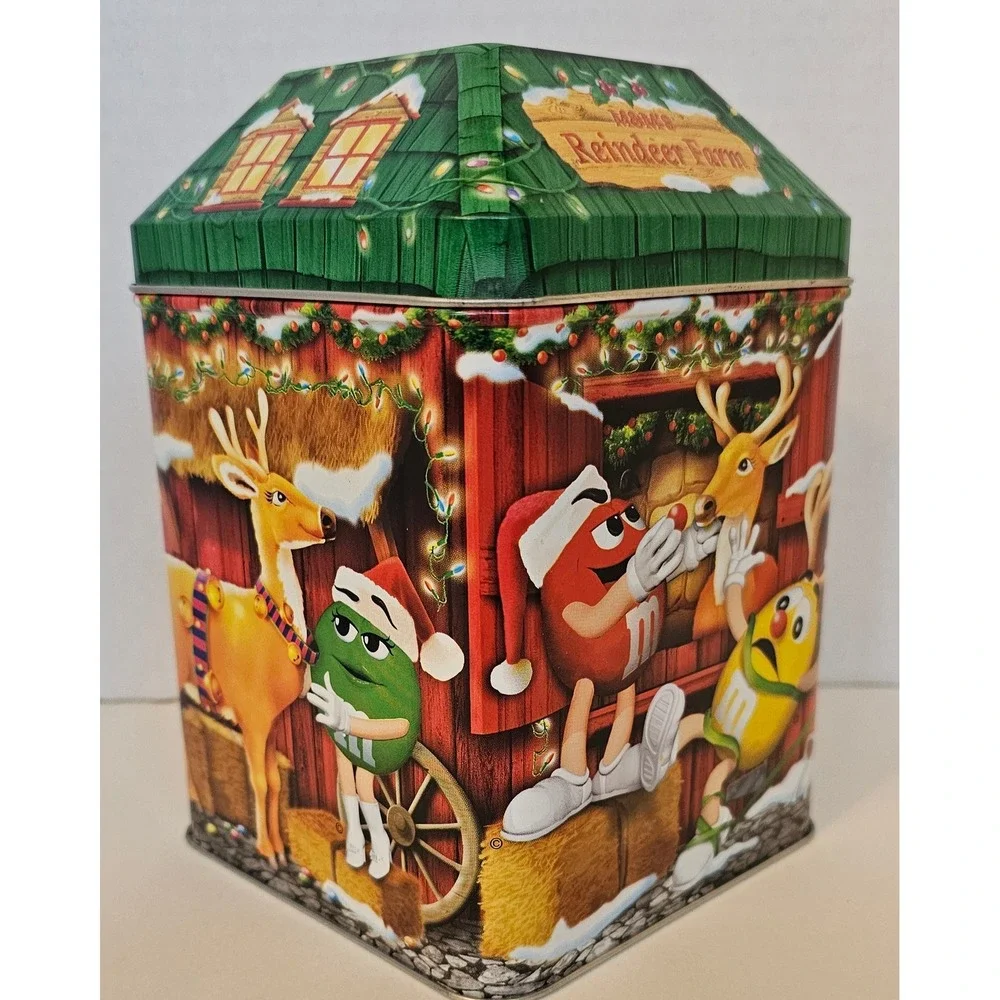 M&M's Reindeer Farm Christmas Village Series Tin 2003 Collectible #16